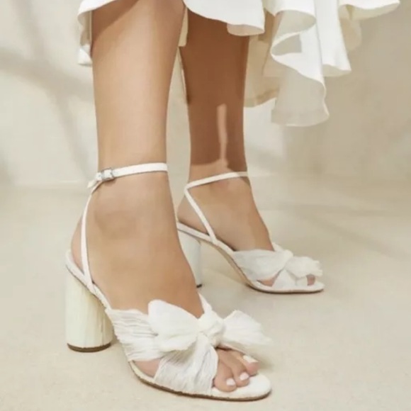 Loeffler Randall Camellia Pearl White Bow Sandals Heels size 10 - Picture 2 of 9